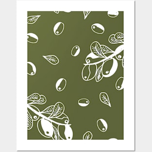 Olives pattern texture Posters and Art